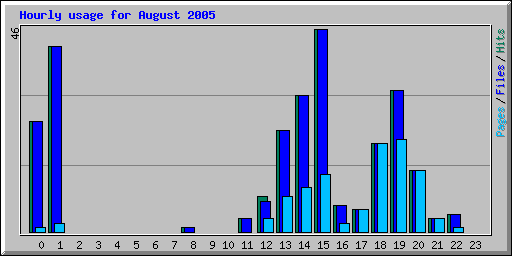 Hourly usage for August 2005