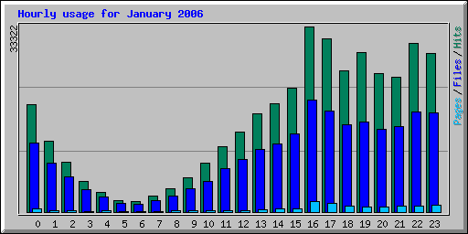 Hourly usage for January 2006
